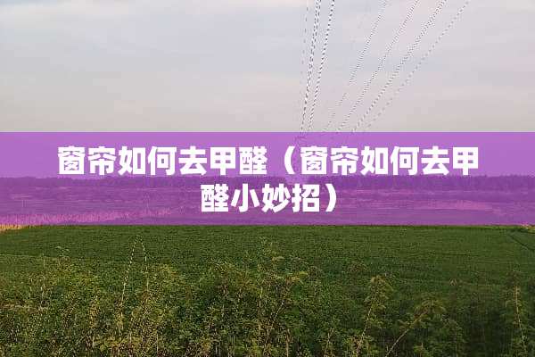 窗帘如何去甲醛（窗帘如何去甲醛小妙招）