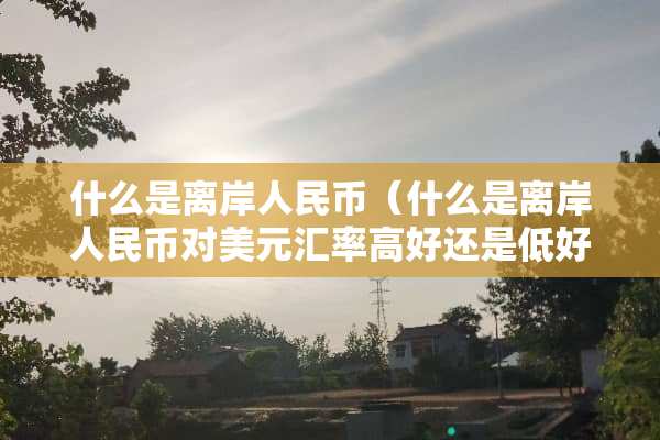 什么是离岸人民币（什么是离岸人民币对美元汇率高好还是低好）