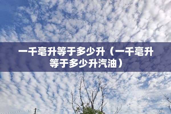 一千毫升等于多少升（一千毫升等于多少升汽油）