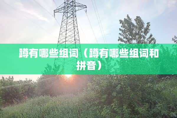 蹲有哪些组词（蹲有哪些组词和拼音）