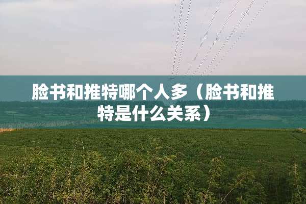 脸书和推特哪个人多（脸书和推特是什么关系）