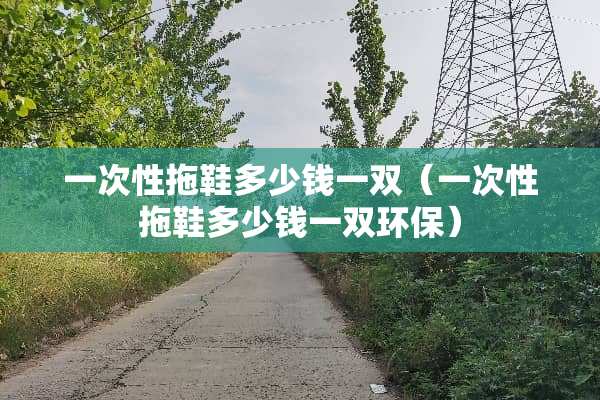 一次性拖鞋多少钱一双（一次性拖鞋多少钱一双环保）