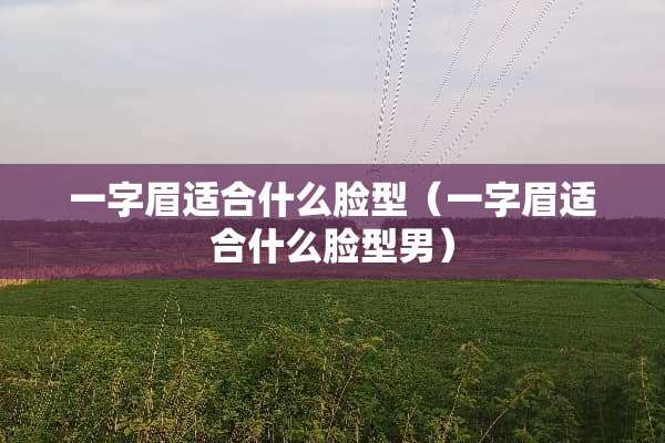 一字眉适合什么脸型（一字眉适合什么脸型男）