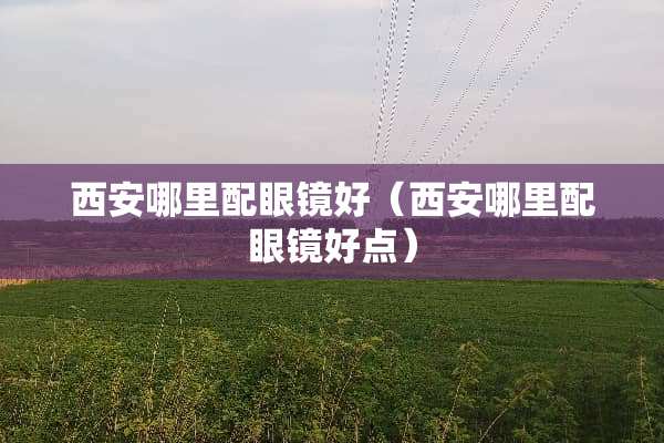 西安哪里配眼镜好（西安哪里配眼镜好点）