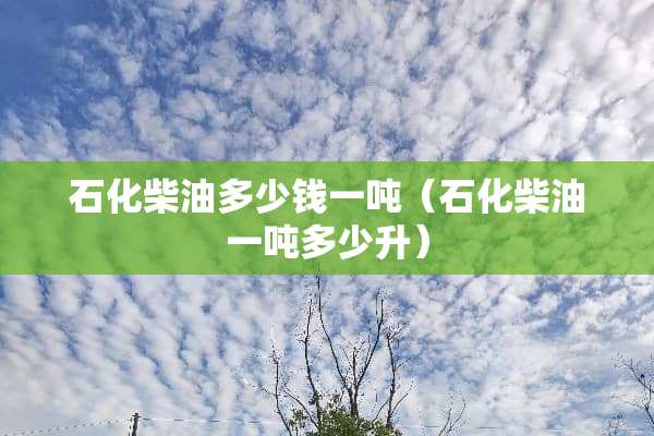 石化柴油多少钱一吨（石化柴油一吨多少升）