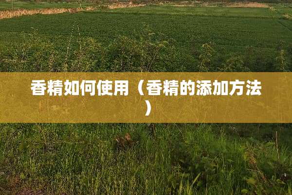 香精如何使用（香精的添加方法）
