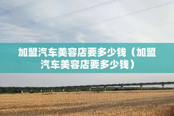 加盟汽车美容店要多少钱（加盟汽车美容店要多少钱）