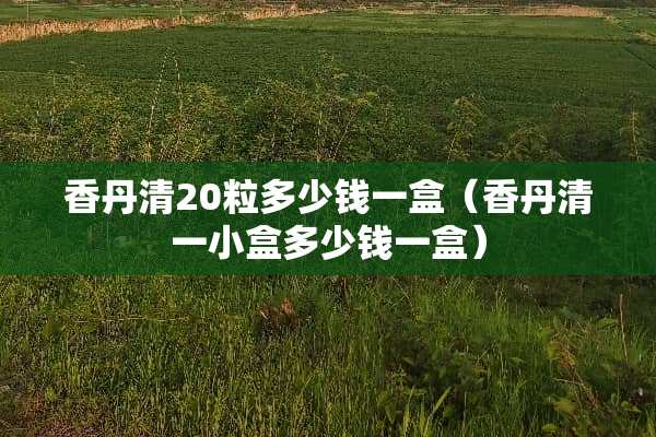 香丹清20粒多少钱一盒（香丹清一小盒多少钱一盒）