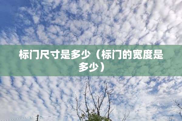标门尺寸是多少（标门的宽度是多少）