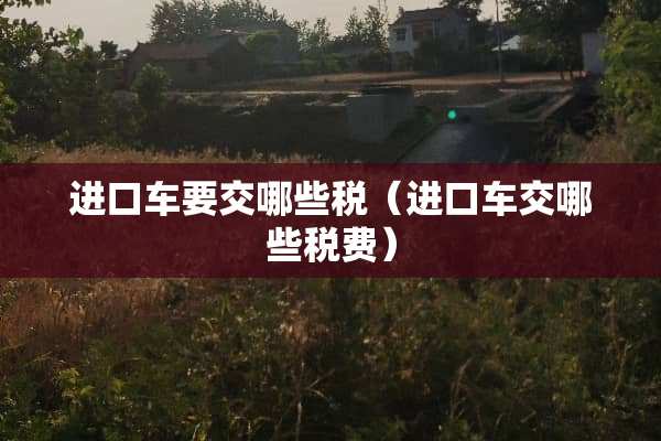 ***要交哪些税（***交哪些税费）