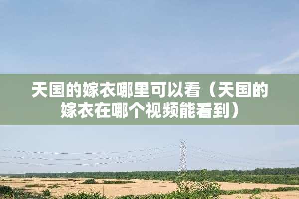 天国的嫁衣哪里可以看（天国的嫁衣在哪个视频能看到）