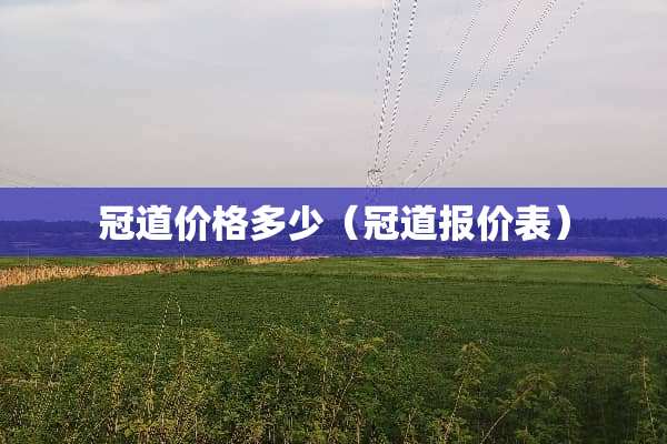 冠道价格多少（冠道报价表）