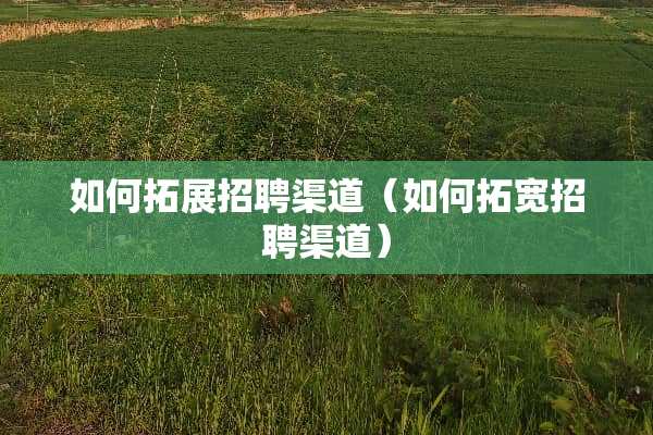 如何拓展招聘渠道（如何拓宽招聘渠道）