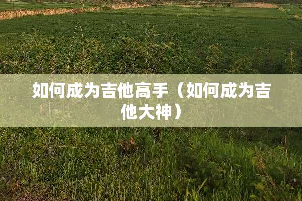 如何成为吉他高手（如何成为吉他大神）