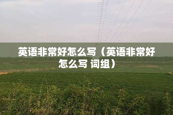英语非常好怎么写（英语非常好怎么写 词组）