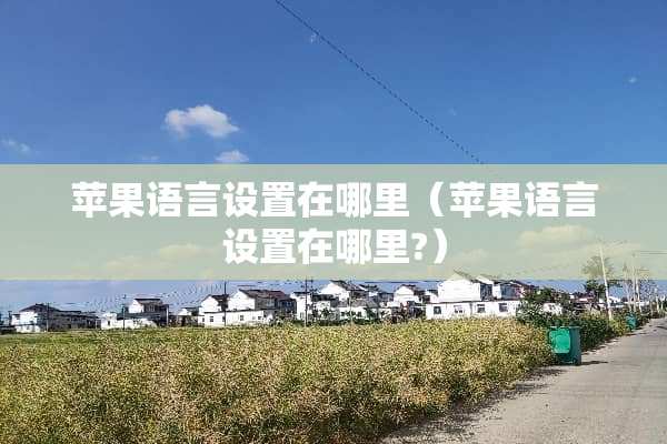苹果语言设置在哪里（苹果语言设置在哪里?）
