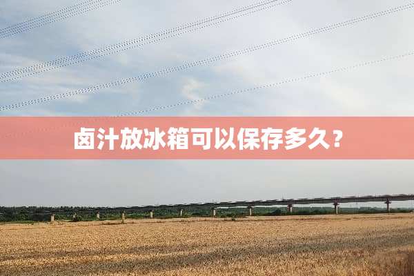 卤汁放冰箱可以保存多久？