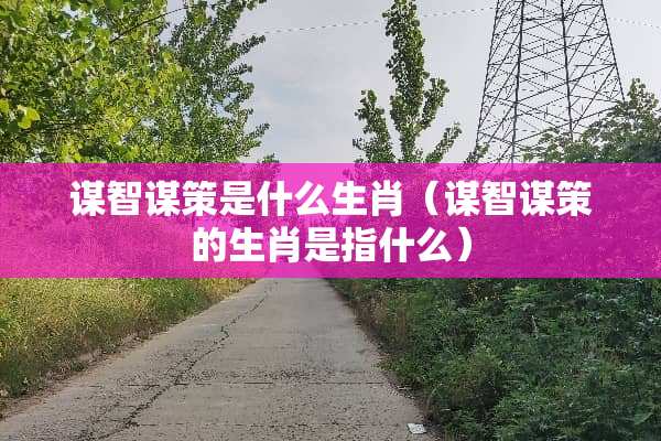 谋智谋策是什么生肖（谋智谋策的生肖是指什么）