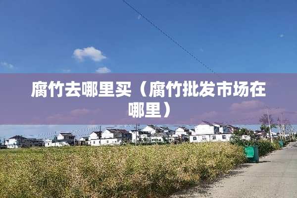 腐竹去哪里买（腐竹批发市场在哪里）