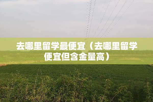 去哪里留学最便宜（去哪里留学便宜但含金量高）