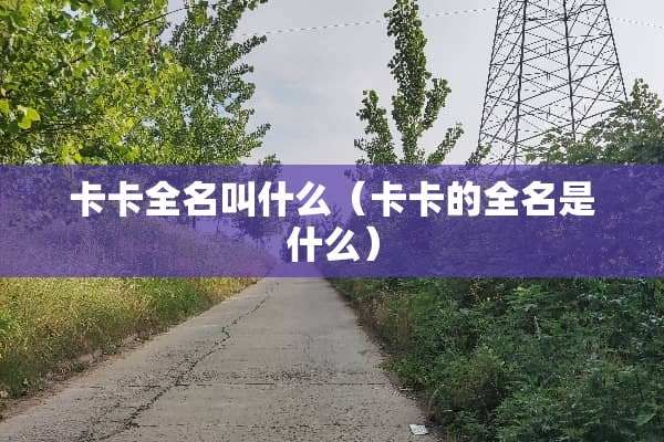 卡卡全名叫什么（卡卡的全名是什么）
