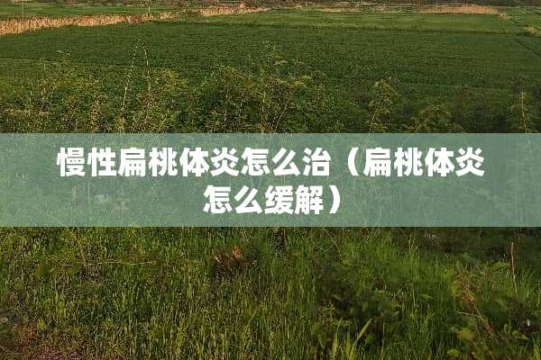 慢性扁桃体炎怎么治（扁桃体炎怎么缓解）