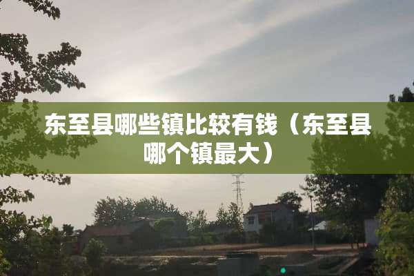 东至县哪些镇比较有钱（东至县哪个镇最大）