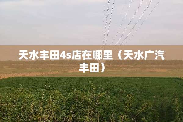 天水丰田4s店在哪里（天水广汽丰田）