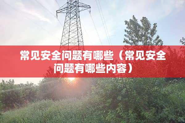 常见安全问题有哪些（常见安全问题有哪些内容）