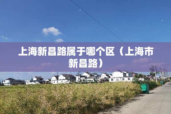 上海新昌路属于哪个区（上海市新昌路）