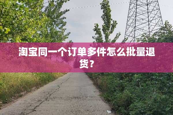 淘宝同一个订单多件怎么批量退货？