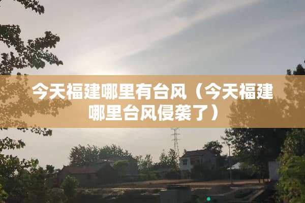 今天福建哪里有台风（今天福建哪里台风侵袭了）