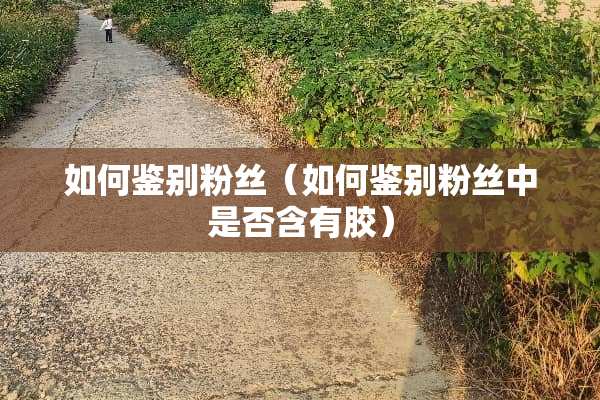 如何鉴别粉丝（如何鉴别粉丝中是否含有胶）