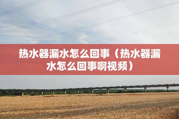 热水器漏水怎么回事（热水器漏水怎么回事啊视频）
