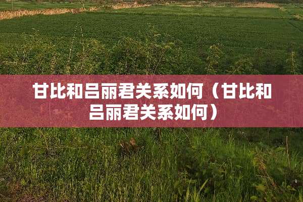 甘比和吕丽君关系如何（甘比和吕丽君关系如何）