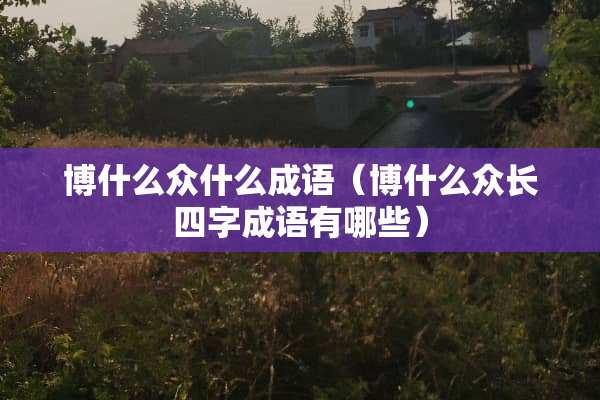 博什么众什么成语（博什么众长四字成语有哪些）