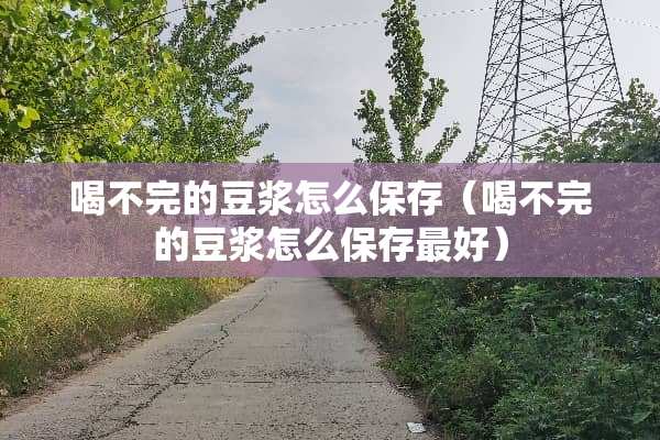 喝不完的豆浆怎么保存（喝不完的豆浆怎么保存最好）