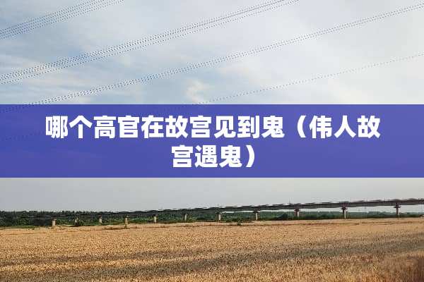 哪个**在故宫见到鬼（伟人故宫遇鬼）
