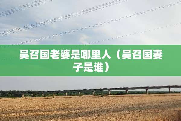 吴召国老婆是哪里人（吴召国妻子是谁）