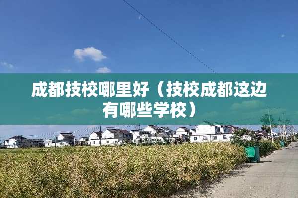 成都技校哪里好（技校成都这边有哪些学校）