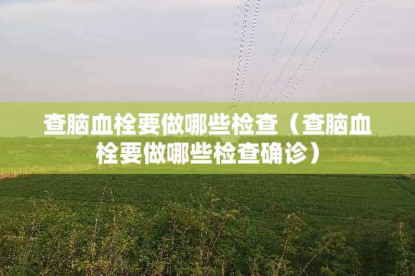 查脑血栓要做哪些检查（查脑血栓要做哪些检查确诊）