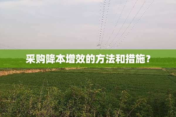 采购降本增效的方法和措施？