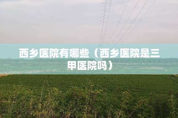 西乡医院有哪些（西乡医院是三甲医院吗）