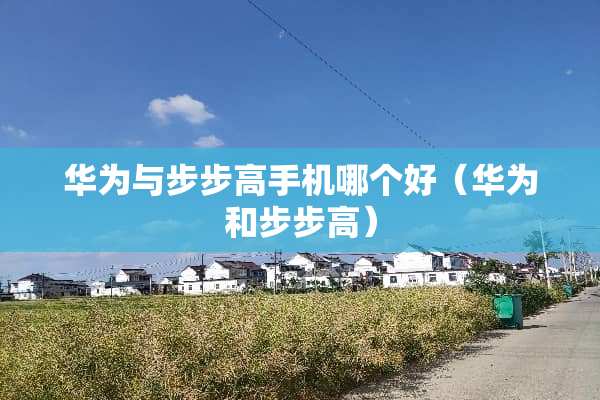 华为与步步高手机哪个好（华为和步步高）