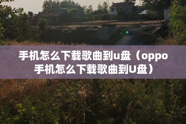 手机怎么下载歌曲到u盘（oppo手机怎么下载歌曲到U盘）