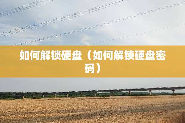 如何解锁硬盘（如何解锁硬盘密码）