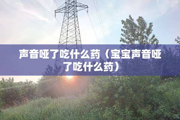 声音哑了吃什么药（宝宝声音哑了吃什么药）