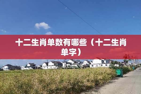 十二生肖单数有哪些（十二生肖单字）