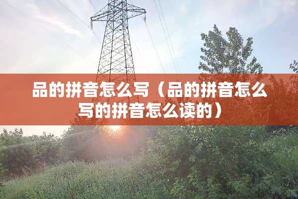 品的拼音怎么写（品的拼音怎么写的拼音怎么读的）