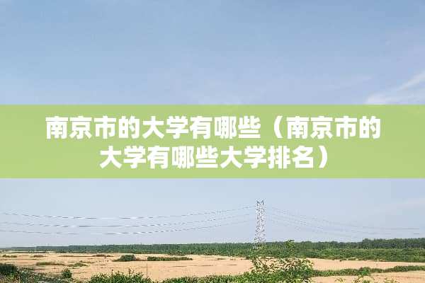 南京市的大学有哪些（南京市的大学有哪些大学排名）